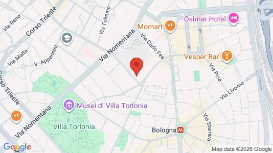 Apartments for rent i Roma Municipio II – Parioli/Nomentano - kort over placeringen
