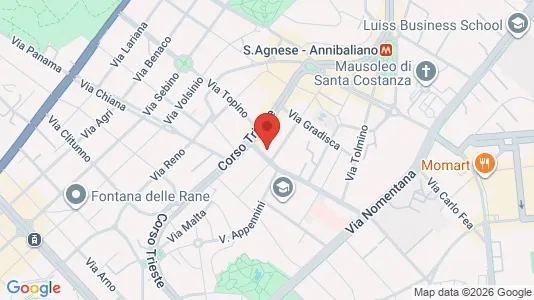 Apartments for rent i Roma Municipio II – Parioli/Nomentano - kort over placeringen