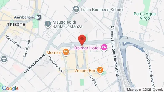 Apartments for rent i Roma Municipio II – Parioli/Nomentano - kort over placeringen
