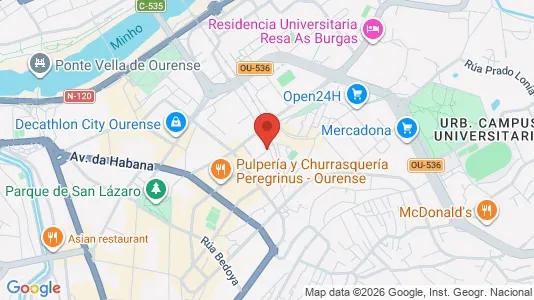 Rooms for rent i Ourense - kort over placeringen