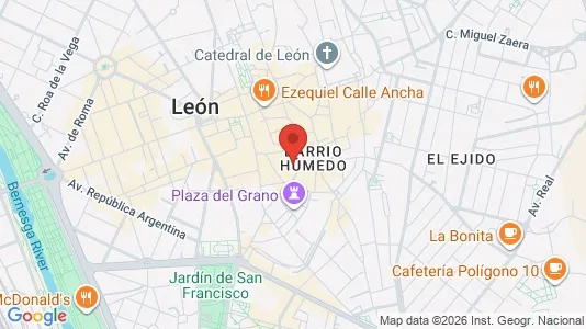 Apartments for rent i León - kort over placeringen