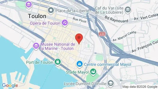 Apartments for rent i Toulon - kort over placeringen