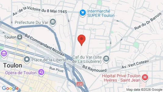 Apartments for rent i Toulon - kort over placeringen