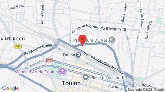 Apartments for rent i Toulon - kort over placeringen