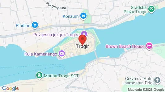 Apartments for rent i Trogir - kort over placeringen