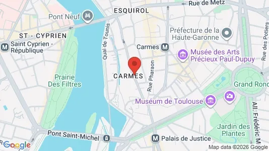 Apartments for rent i Toulouse - kort over placeringen