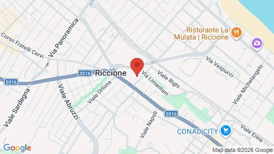 Apartments for rent i Riccione - kort over placeringen