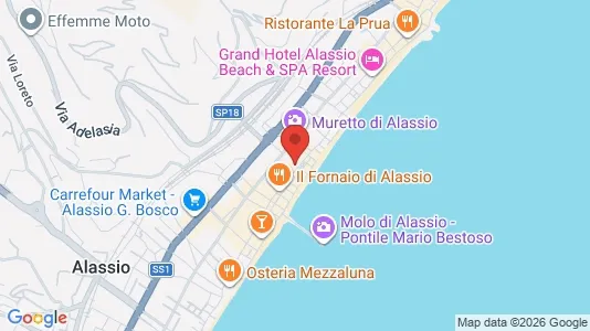 Apartments for rent i Alassio - kort over placeringen