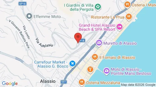 Apartments for rent i Alassio - kort over placeringen