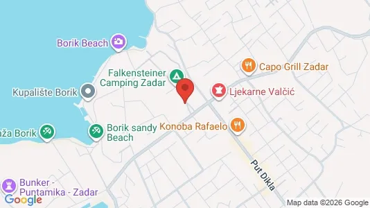 Apartments for rent i Zadar - kort over placeringen