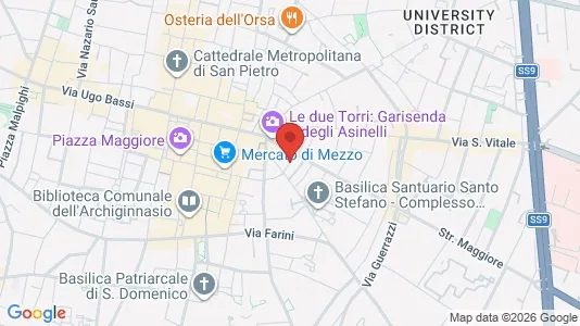 Apartments for rent i Bologna - kort over placeringen