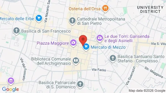 Apartments for rent i Bologna - kort over placeringen