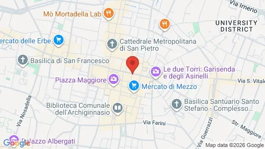 Apartments for rent i Bologna - kort over placeringen