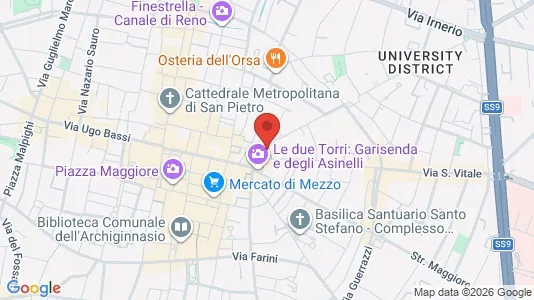 Apartments for rent i Bologna - kort over placeringen