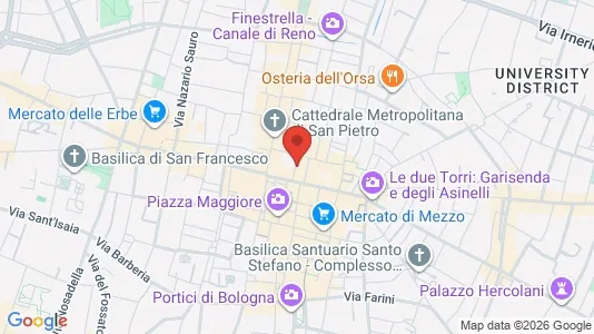 Apartments for rent i Bologna - kort over placeringen