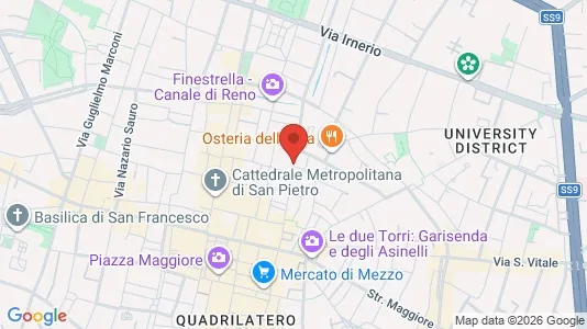 Apartments for rent i Bologna - kort over placeringen