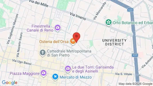 Apartments for rent i Bologna - kort over placeringen
