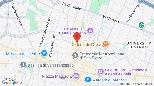 Apartments for rent i Bologna - kort over placeringen