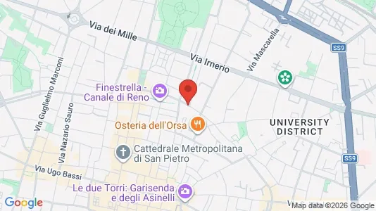 Apartments for rent i Bologna - kort over placeringen