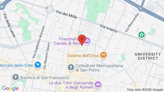 Apartments for rent i Bologna - kort over placeringen
