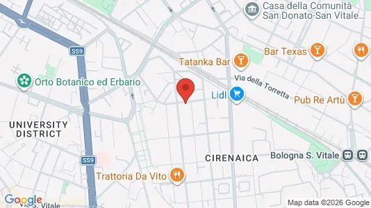 Apartments for rent i Bologna - kort over placeringen