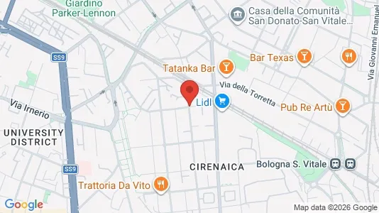 Apartments for rent i Bologna - kort over placeringen