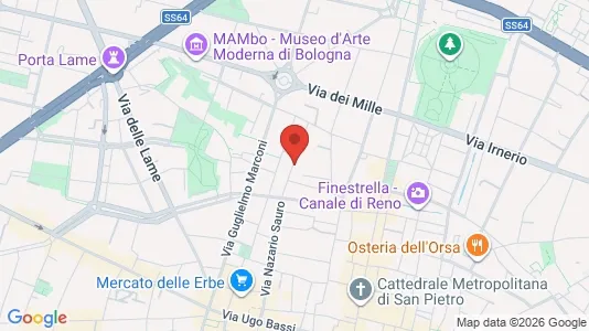 Apartments for rent i Bologna - kort over placeringen