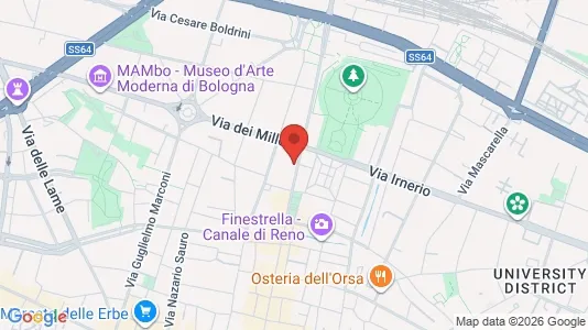 Apartments for rent i Bologna - kort over placeringen