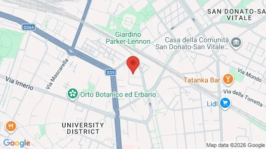 Apartments for rent i Bologna - kort over placeringen