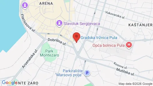 Apartments for rent i Pula - kort over placeringen
