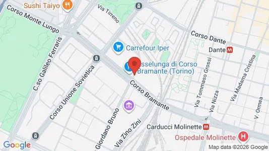 Apartments for rent i Turin - kort over placeringen