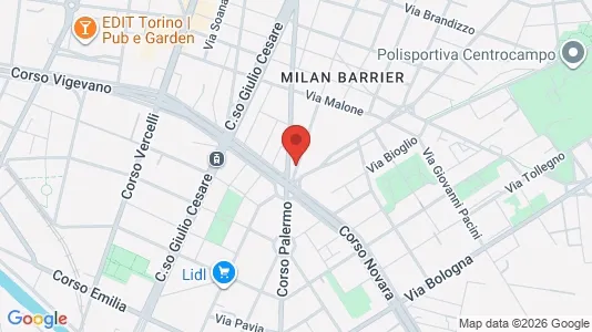Apartments for rent i Turin - kort over placeringen