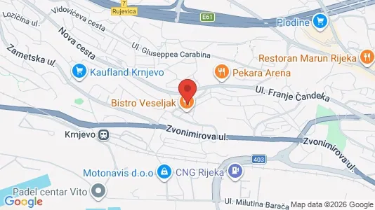 Apartments for rent i Rijeka - kort over placeringen