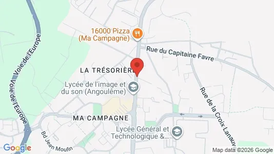 Apartments for rent i Angoulême - kort over placeringen