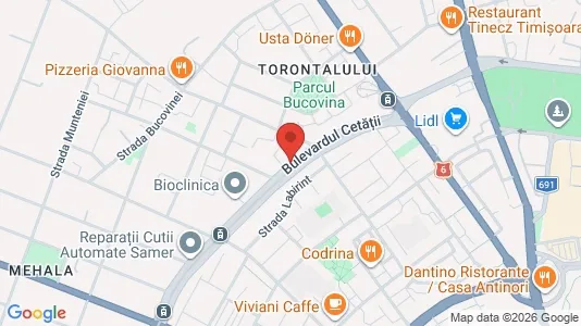 Apartments for rent i Timişoara - kort over placeringen