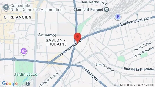 Apartments for rent i Clermont-Ferrand - kort over placeringen