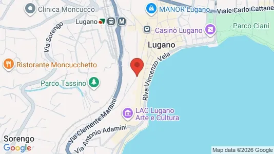 Apartments for rent i Lugano - kort over placeringen