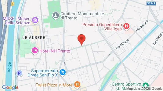 Rooms for rent i Trento - kort over placeringen