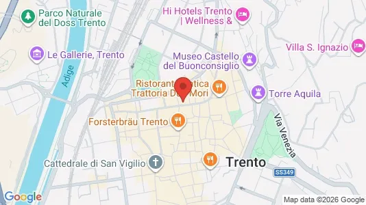Apartments for rent i Trento - kort over placeringen
