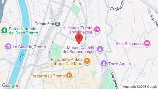 Apartments for rent i Trento - kort over placeringen