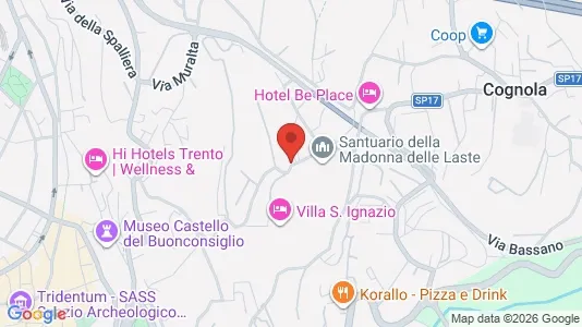 Apartments for rent i Trento - kort over placeringen