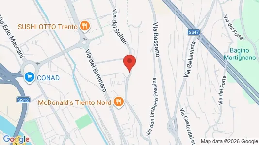 Rooms for rent i Trento - kort over placeringen