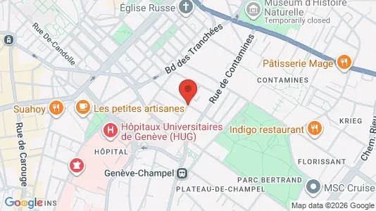 Apartments for rent i Geneva Plainpalais - kort over placeringen