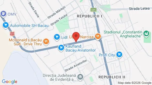 Apartments for rent i Bacău - kort over placeringen