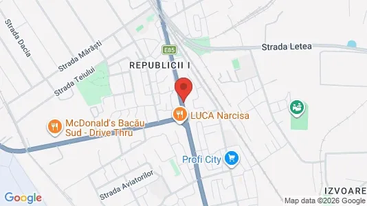 Apartments for rent i Bacău - kort over placeringen