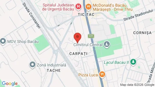 Apartments for rent i Bacău - kort over placeringen