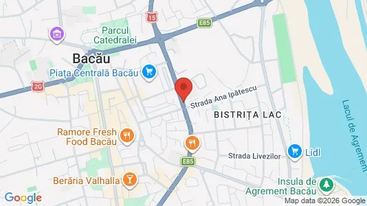 Apartments for rent i Bacău - kort over placeringen