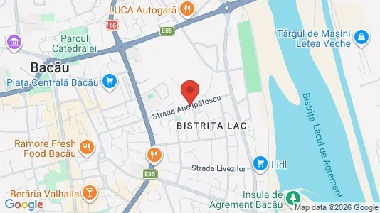 Apartments for rent i Bacău - kort over placeringen