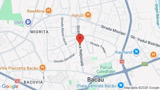 Apartments for rent i Bacău - kort over placeringen