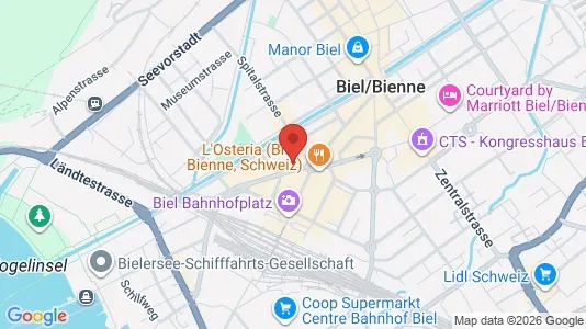 Apartments for rent i Biel - kort over placeringen